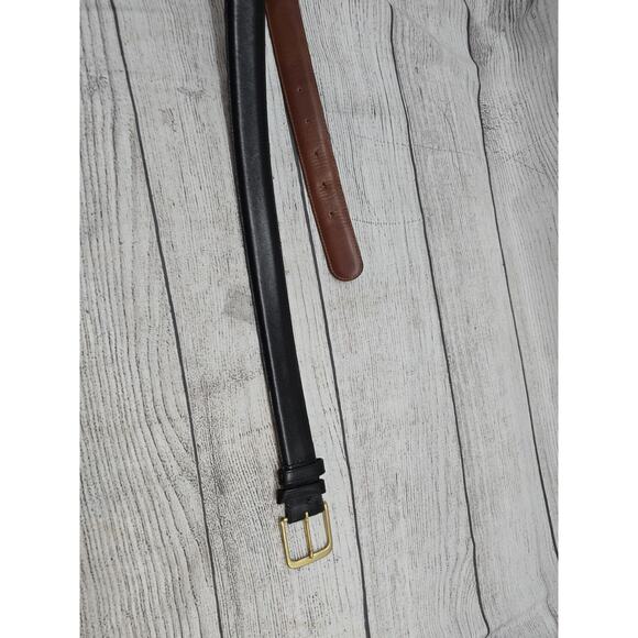 Coach Belt 40” Black Burnished Cowhide Leather Unisex 5800 Brass Buckle Gold - Picture 5 of 7